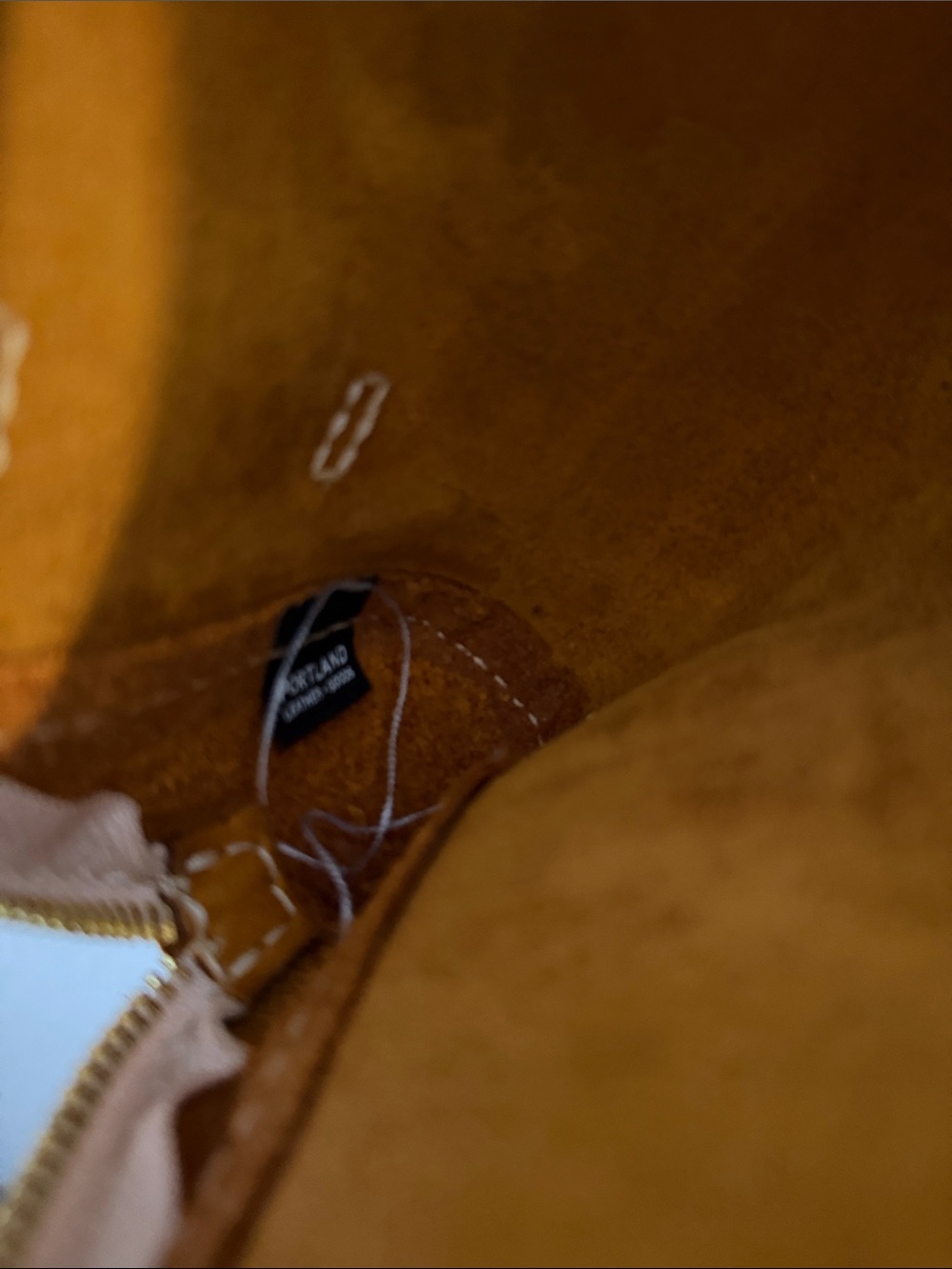 Portland Leather Cognac Crossbody waist Bag - Picture 4 of 12